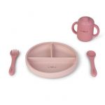 Saro Conjunto Refeição Prato + Colher + Copo Food & Fun Rosa