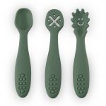 Petite&Mars Conjunto de Colheres de Silicone 3 Peças Take&match Misty Green