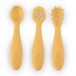 Petite&Mars Conjunto de Colheres de Silicone 3 Peças Take&match Intense Ochre