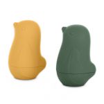 Petite&Mars Brinquedos de Banho de Silicone Love Birds Ochre Green