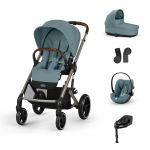 Trio Cybex Balios S Lux + Cloud G i-Size Plus + Base G + Adaptadores + Alcofa Cot S Lux Stormy Blue