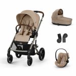 Trio Cybex Balios S Lux + Cloud G i-Size Plus + Adaptadores + Alcofa S Almond Beige