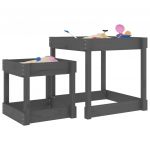 vidaXL Mesas de areia 2 pcs madeira de pinho maciça cinzento - 415771786