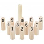 vidaXL Conj. jogo Kubb numerado 13 pcs c/ saco transporte pinho maciço - 806481187