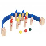 vidaXL Jogo de bowling pinho maciço multicolorido - 1425430585