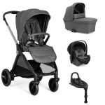 Trio Chicco Bellagio + First Seat Recline i-Size + Alcofa Flexi Black Satin + Base Full 360º i-Size