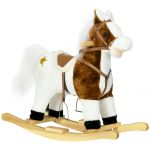 Cavalo Baloiço com Música Som Marrom e Branco - 330-166V00BN