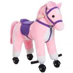 HomCom Cavalo com Rodas Pedais Sons Relincho - 330-047PK