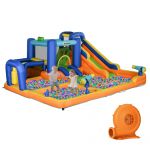 Outsunny Castelo Insuflável Infantil 7 em 1 com Escorrega Piscina Insuflador e Bolsa de Transporte 430x420x200 cm