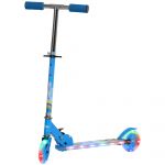 HOMCOM Trotinete para Crianças Dobrável com Luzes e Música 4 Alturas Ajustável Rodas Brilhantes e Pedal LED 67x60x63-76 cm Azul