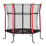HOMCOM Trampolim para Crianças Superfície de Salto Ø120 cm Rede de Segurança e Estrutura de Aço Ø163,5x163,5 cm Vermelho Ø120 Ø163,5x163,5 cm
