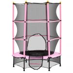 HOMCOM Trampolim para Crianças com Rede de Segurança e Estrutura de Aço para Interiores e Exteriores Carga 50kg Ø140x190 cm