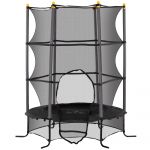 HOMCOM Trampolim para Crianças com Rede de Segurança e Estrutura de Aço para Interiores e Exteriores 342-009V02BK Ø163x190 cm