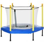 ZONEKIZ Trampolim para Crianças com Rede de Segurança 122x122x97 cm