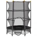 HOMCOM Trampolim para Crianças com Rede de Segurança e Estrutura de Aço para Interiores e Exteriores Carga 50kg Ø140x190 cm