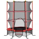 HOMCOM Trampolim para Crianças com Rede de Segurança e Estrutura de Aço para Interiores e Exteriores 342-009V02RD Ø163x190 cm