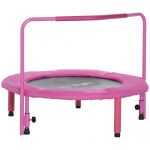 ZONEKIZ Trampolim Infantil 3 em 1 para Crianças de 1-6 Anos com Corrimão Amovível Mini Trampolim para Interior Ø96x74cm