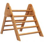 HomCom Triângulo de Aprendizagem para Crianças acima de 3 Anos Dobrável Triângulo Pikler de Madeira 90x64x70 cm Madeira