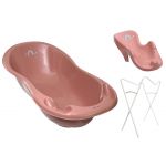Babyactive Banheira 102 cm com Suporte, Assento Anti-derrapante e Sistema de Drenagem Meteo Pink