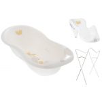 Babyactive Banheira 102 cm com Suporte e Assento Anti-derrapante Teddy Bear White