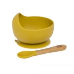 Interbaby Taça com Ventosa + Colher de Silicone Ocr Terra