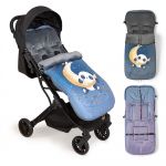 Interbaby Saco Universal para Carrinho de Passeio Impermeável 46X105 Cms Coralina Panda Luna Cinza