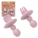 Interbaby Conjunto de Talheres de Aprendizagem de Silicone (anti Sufoco) Rosa Escuro