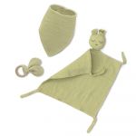 Interbaby Conjunto Doudou + Bandana + Mordedor Oso Verde Oliva
