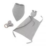Interbaby Conjunto Doudou + Bandana + Mordedor Oso Cinza Petrola