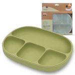 Interbaby Prato de Silicone com Ventosa e Tampa Verde Oliva