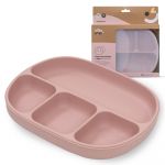 Interbaby Prato de Silicone com Ventosa e Tampa Rosa Escuro
