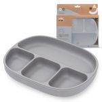 Interbaby Prato de Silicone com Ventosa e Tampa Cinza Petrola