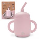 Interbaby Copo Anti Gota + Palha de Silicone Rosa Escuro