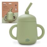 Interbaby Copo Anti Gota + Palha de Silicone Verde Oliva