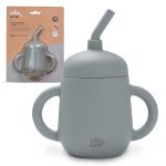 Interbaby Copo Anti Gota + Palha de Silicone Cinza Petrola