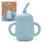 Interbaby Copo Anti Gota + Palha de Silicone Azul Cinzento
