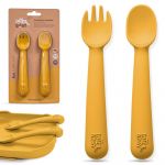 Interbaby Colher e Garfo de Silicone Ocr Terra