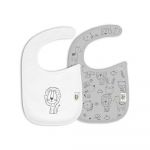 Interbaby 2 Babetes Velcro 20x30 Animalitos Cinza