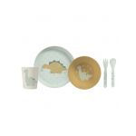 Saro Set Alimentação 5 Peças Wild Dinos Hortelã/Mostarda