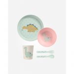 Saro Set Alimentação 5 Peças Wild Dinos Hortelã/Rosa