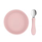 Tutete Pack Taça Silicone e Colher de Aço Light Pink