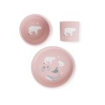 Saro Set Alimentação Silicone 3 Peças Polaris Rosa