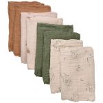 Pippi Musselina Organic Cloth 8 Pack 65x65 cm Deep Lichen Green