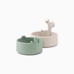 Doomoo Conjunto de 2 Taças de Silicone Lalee Sand/green