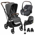 Duo Maxi-cosi Leona 2 + Pebble 360º Pro2 + Familyfix 360º Pro + Adaptadores Twillic Graphite