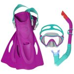 Bestway Kit de Mergulho Infantil com Barbatanas Crusader Explorer Junior Rosa