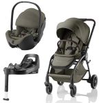 Duo Britax Romer Rio + Baby Safe Pro + Base Isofix Vario Lux Urban Olive