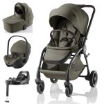 Trio Britax Römer Rio + Baby Safe Pro + Alcofa Rio + Base Isofix Vario Lux Urban Olive