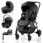 Trio Britax Römer Rio + Baby Safe Pro + Alcofa Rio + Base Isofix Vario Style Carbon Black