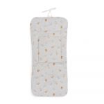 Don Algodon Fronha Para Carrinho de Passeio Reversivel Ninho de Abelha Modelo Animalitos Cinza